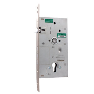 Buonelle B2349USC6085  lock mechanism with protector, 3 bolts,  for cylinder  inter center distance 85mm, chrome