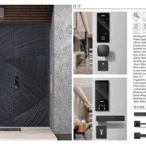 Set Buonelle con serratura per cilindro B-7 biometrico, pannello a codice, tessera accesso, Face ID
